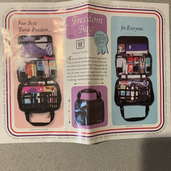 NWOT Freedom Bag Black Toiletry Travel Bag - Picture 3 of 7